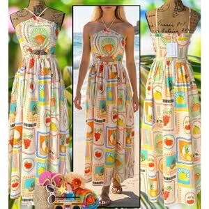 Petal & Pup Runaway The Label Agata Print Cutout Madeira Dress Size XXL NWT